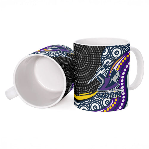 Melbourne Storm Ceramic Mug The Scream of Lightning Eyes - Indigenous Dot Ripping Effect