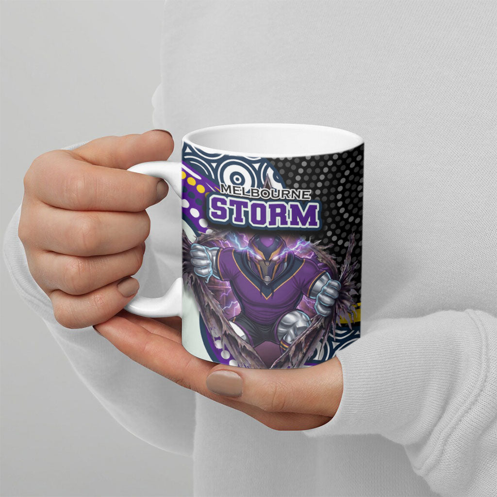Melbourne Storm Ceramic Mug The Scream of Lightning Eyes - Indigenous Dot Ripping Effect