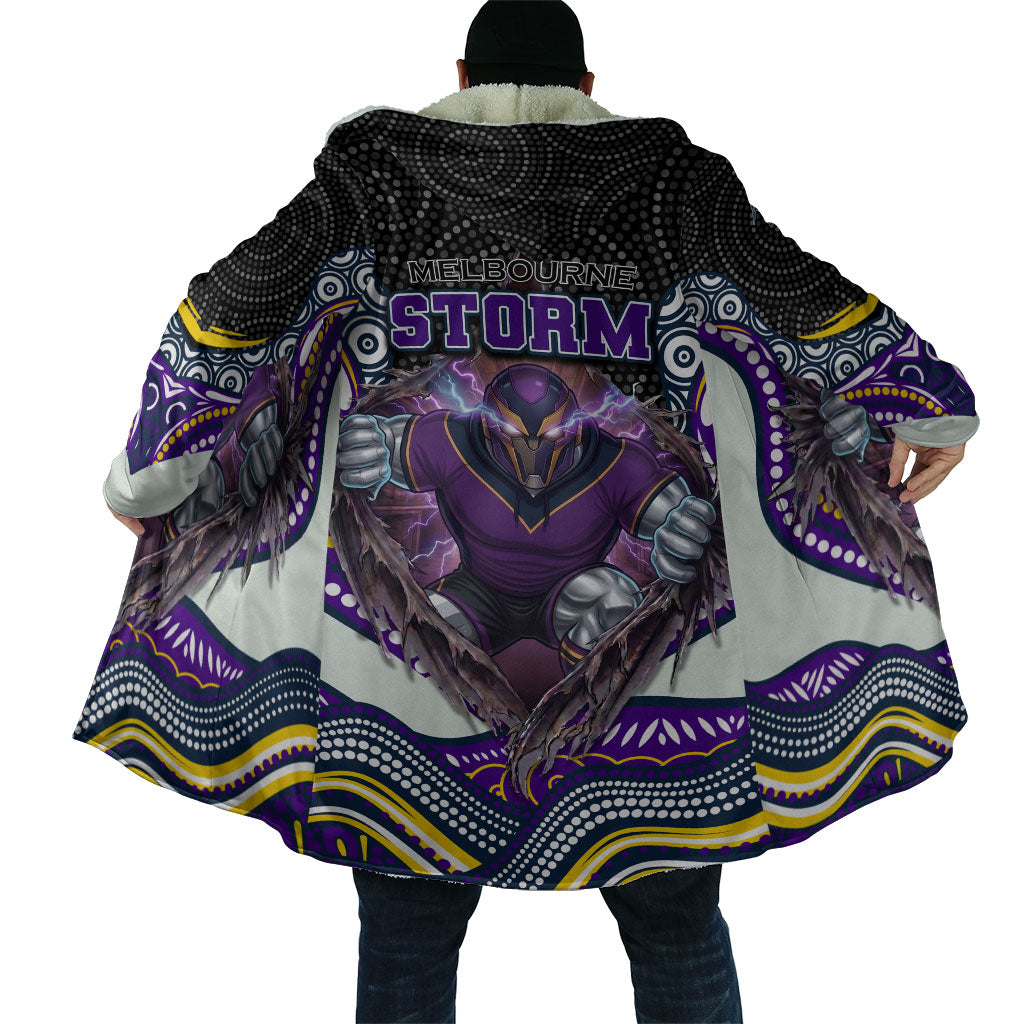 Melbourne Storm Cloak The Scream of Lightning Eyes - Indigenous Dot Ripping Effect