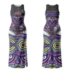 Melbourne Storm Couples Matching Tank Maxi Dress and Hawaiian Shirt The Scream of Lightning Eyes - Indigenous Dot Ripping Effect