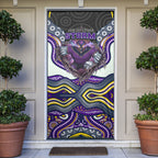 Melbourne Storm Door Cover The Scream of Lightning Eyes - Indigenous Dot Ripping Effect