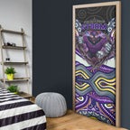 Melbourne Storm Door Cover The Scream of Lightning Eyes - Indigenous Dot Ripping Effect