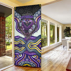 Melbourne Storm Door Cover The Scream of Lightning Eyes - Indigenous Dot Ripping Effect