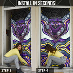 Melbourne Storm Door Cover The Scream of Lightning Eyes - Indigenous Dot Ripping Effect