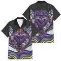 Melbourne Storm Family Matching Mermaid Dress and Hawaiian Shirt The Scream of Lightning Eyes - Indigenous Dot Ripping Effect