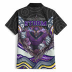 Melbourne Storm Hawaiian Shirt The Scream of Lightning Eyes - Indigenous Dot Ripping Effect