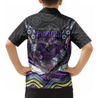 Melbourne Storm Hawaiian Shirt The Scream of Lightning Eyes - Indigenous Dot Ripping Effect