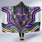 Melbourne Storm Hooded Blanket The Scream of Lightning Eyes - Indigenous Dot Ripping Effect