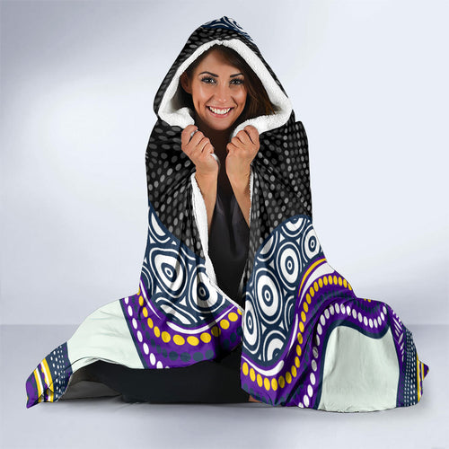 Melbourne Storm Hooded Blanket The Scream of Lightning Eyes - Indigenous Dot Ripping Effect