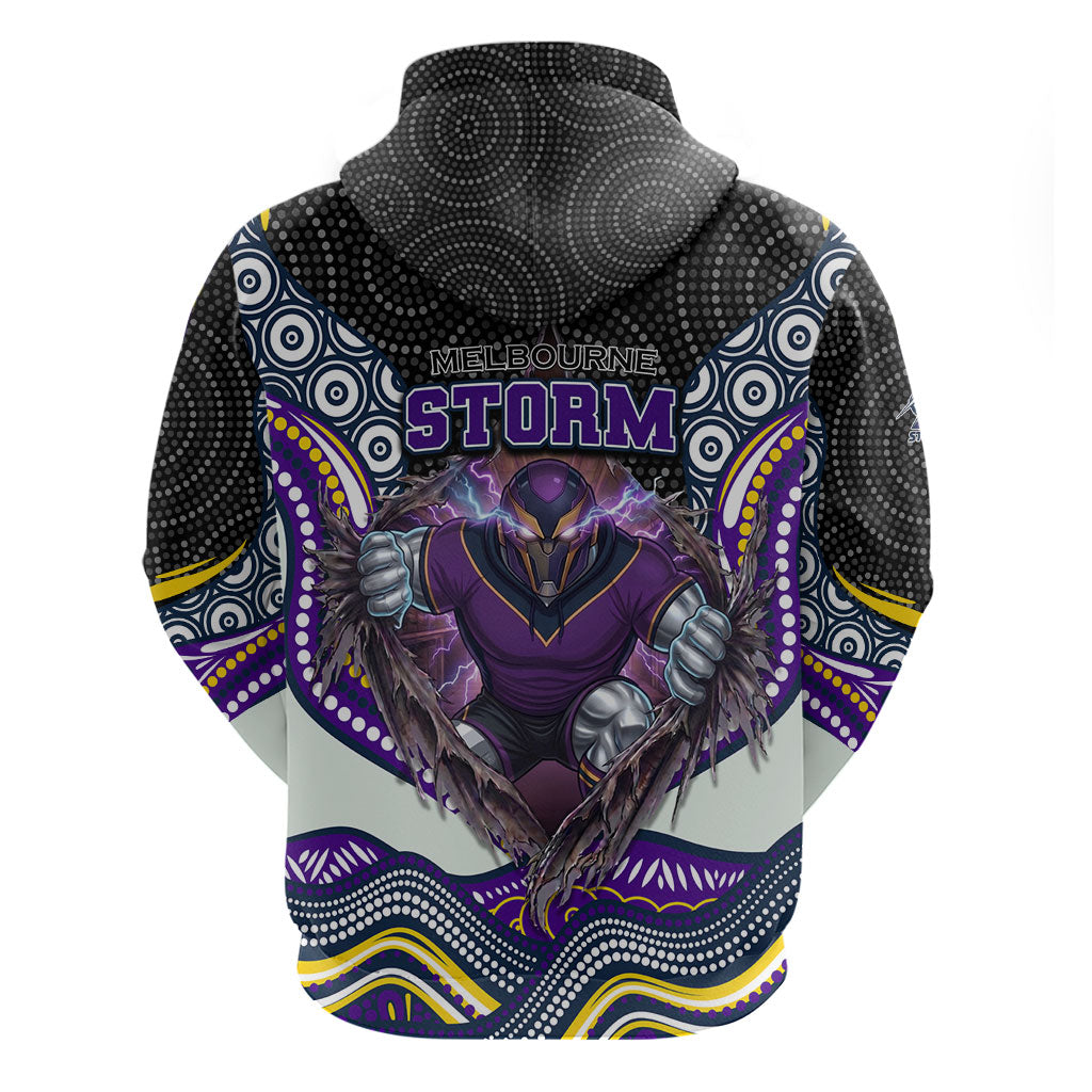 Melbourne Storm Hoodie The Scream of Lightning Eyes - Indigenous Dot Ripping Effect