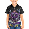 Melbourne Storm Kid Hawaiian Shirt The Scream of Lightning Eyes - Indigenous Dot Ripping Effect