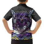 Melbourne Storm Kid Hawaiian Shirt The Scream of Lightning Eyes - Indigenous Dot Ripping Effect