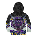 Melbourne Storm Kid Hoodie The Scream of Lightning Eyes - Indigenous Dot Ripping Effect