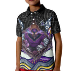 Melbourne Storm Kid Polo Shirt The Scream of Lightning Eyes - Indigenous Dot Ripping Effect
