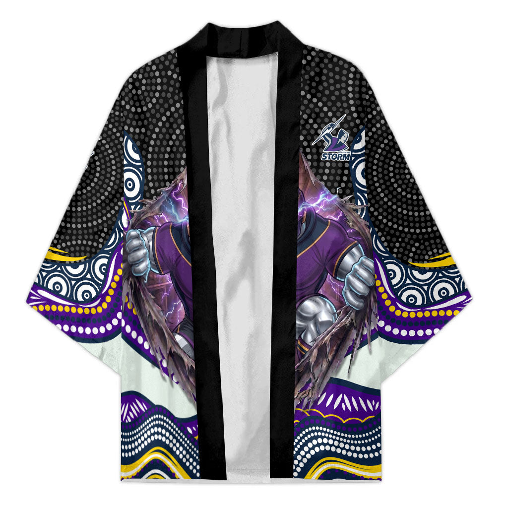 Melbourne Storm Kimono The Scream of Lightning Eyes - Indigenous Dot Ripping Effect