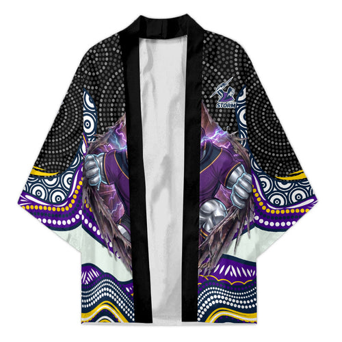 Melbourne Storm Kimono The Scream of Lightning Eyes - Indigenous Dot Ripping Effect