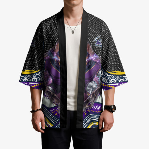 Melbourne Storm Kimono The Scream of Lightning Eyes - Indigenous Dot Ripping Effect