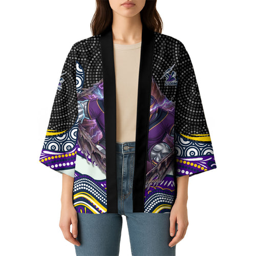 Melbourne Storm Kimono The Scream of Lightning Eyes - Indigenous Dot Ripping Effect