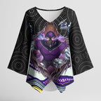 Melbourne Storm Kimono Sleeve Blouse The Scream of Lightning Eyes - Indigenous Dot Ripping Effect