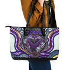 Melbourne Storm Leather Tote Bag The Scream of Lightning Eyes - Indigenous Dot Ripping Effect
