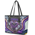 Melbourne Storm Leather Tote Bag The Scream of Lightning Eyes - Indigenous Dot Ripping Effect