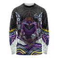 Melbourne Storm Long Sleeve Shirt The Scream of Lightning Eyes - Indigenous Dot Ripping Effect