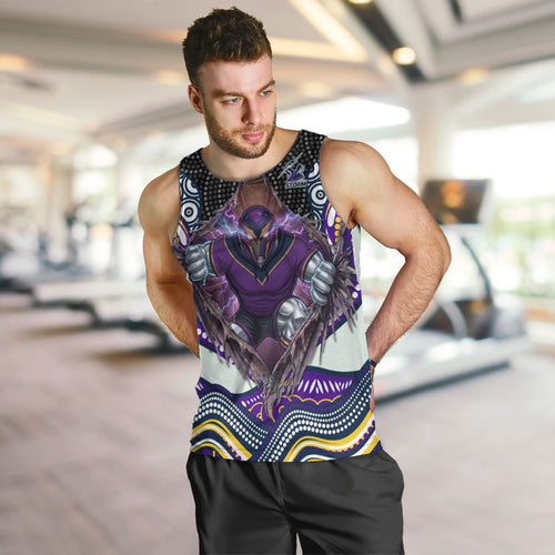 Melbourne Storm Men Tank Top The Scream of Lightning Eyes - Indigenous Dot Ripping Effect