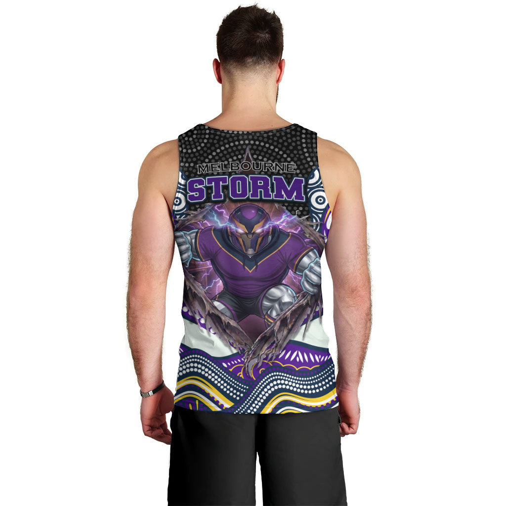 Melbourne Storm Men Tank Top The Scream of Lightning Eyes - Indigenous Dot Ripping Effect