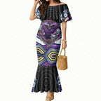 Melbourne Storm Mermaid Dress The Scream of Lightning Eyes - Indigenous Dot Ripping Effect