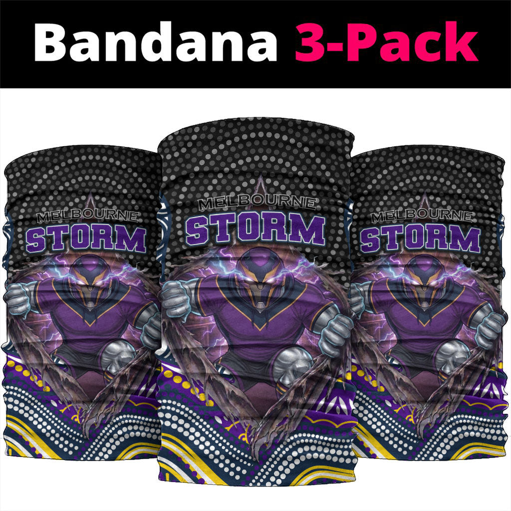 Melbourne Storm Neck Gaiter The Scream of Lightning Eyes - Indigenous Dot Ripping Effect