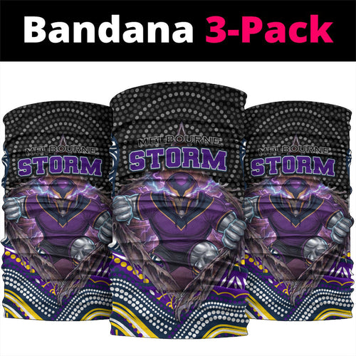 Melbourne Storm Neck Gaiter The Scream of Lightning Eyes - Indigenous Dot Ripping Effect