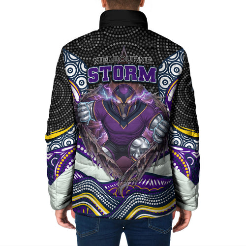 Melbourne Storm Padded Jacket The Scream of Lightning Eyes - Indigenous Dot Ripping Effect