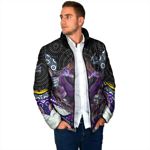 Melbourne Storm Padded Jacket The Scream of Lightning Eyes - Indigenous Dot Ripping Effect