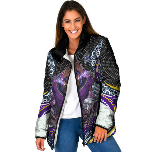 Melbourne Storm Padded Jacket The Scream of Lightning Eyes - Indigenous Dot Ripping Effect