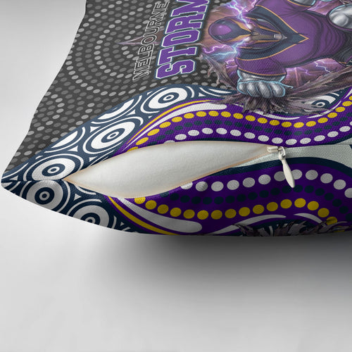 Melbourne Storm Pillow Cover The Scream of Lightning Eyes - Indigenous Dot Ripping Effect