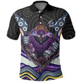 Melbourne Storm Polo Shirt The Scream of Lightning Eyes - Indigenous Dot Ripping Effect