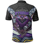 Melbourne Storm Polo Shirt The Scream of Lightning Eyes - Indigenous Dot Ripping Effect