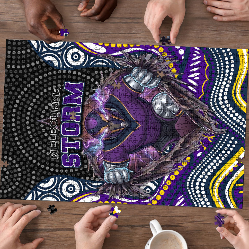 Melbourne Storm Puzzle The Scream of Lightning Eyes - Indigenous Dot Ripping Effect