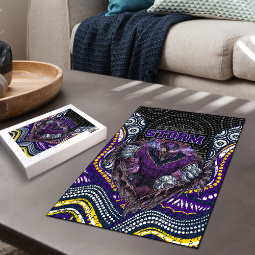 Melbourne Storm Puzzle The Scream of Lightning Eyes - Indigenous Dot Ripping Effect