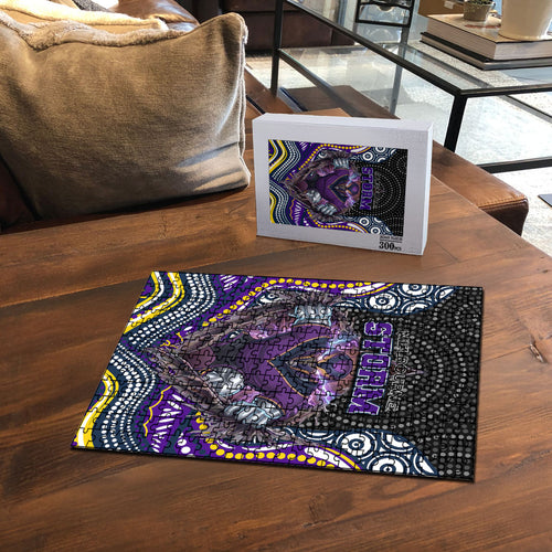 Melbourne Storm Puzzle The Scream of Lightning Eyes - Indigenous Dot Ripping Effect