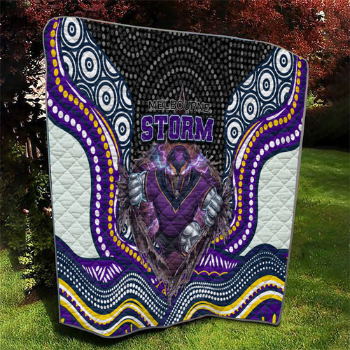 Melbourne Storm Quilt The Scream of Lightning Eyes - Indigenous Dot Ripping Effect