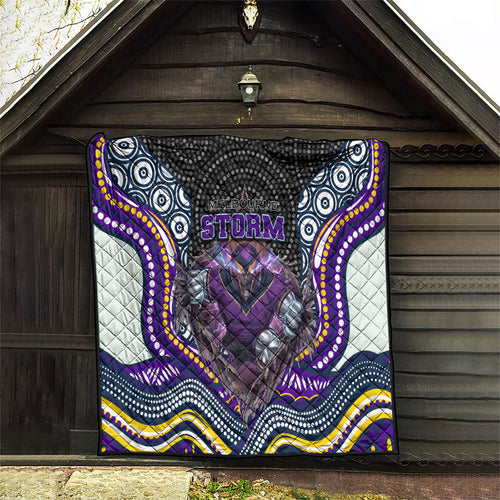 Melbourne Storm Quilt The Scream of Lightning Eyes - Indigenous Dot Ripping Effect