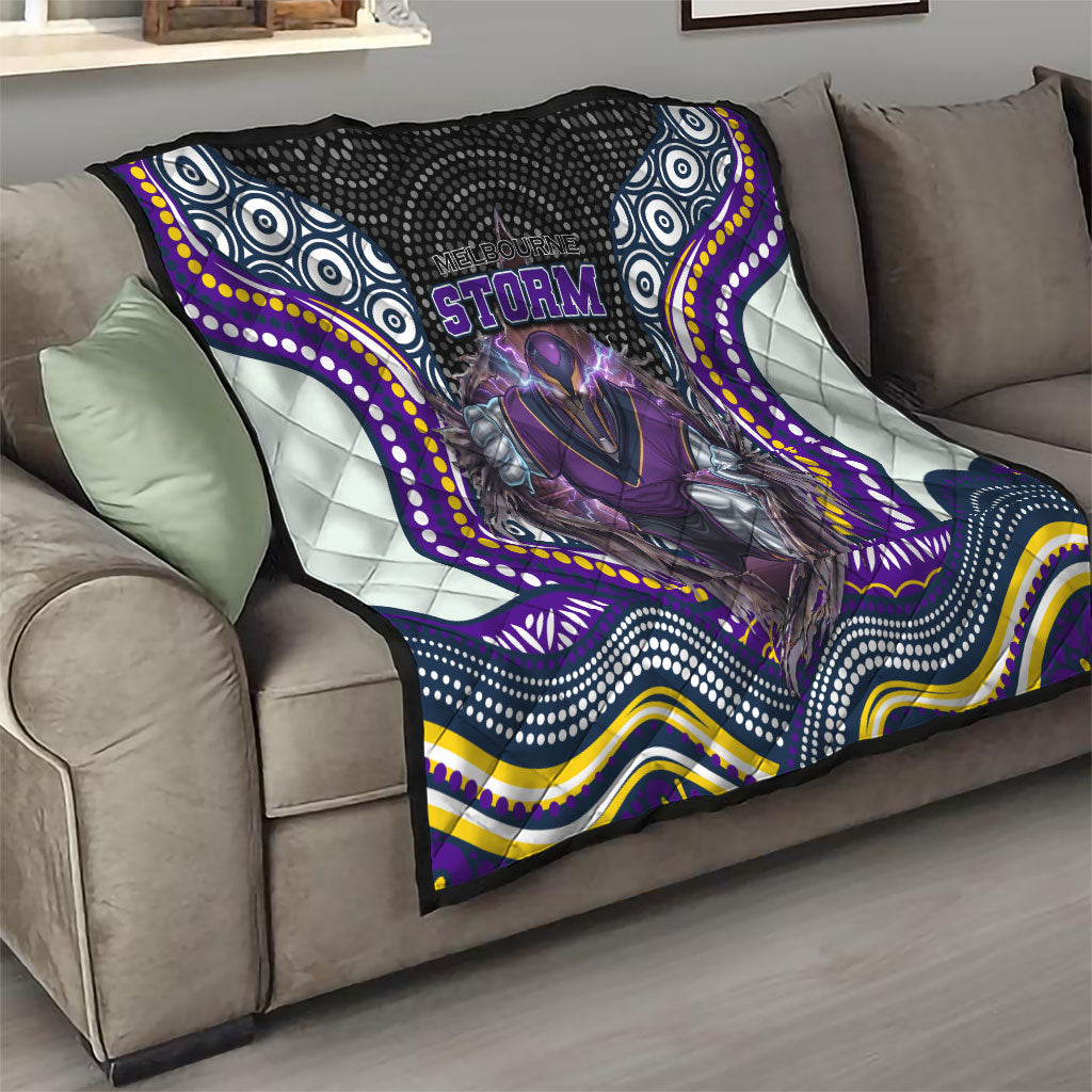 Melbourne Storm Quilt The Scream of Lightning Eyes - Indigenous Dot Ripping Effect