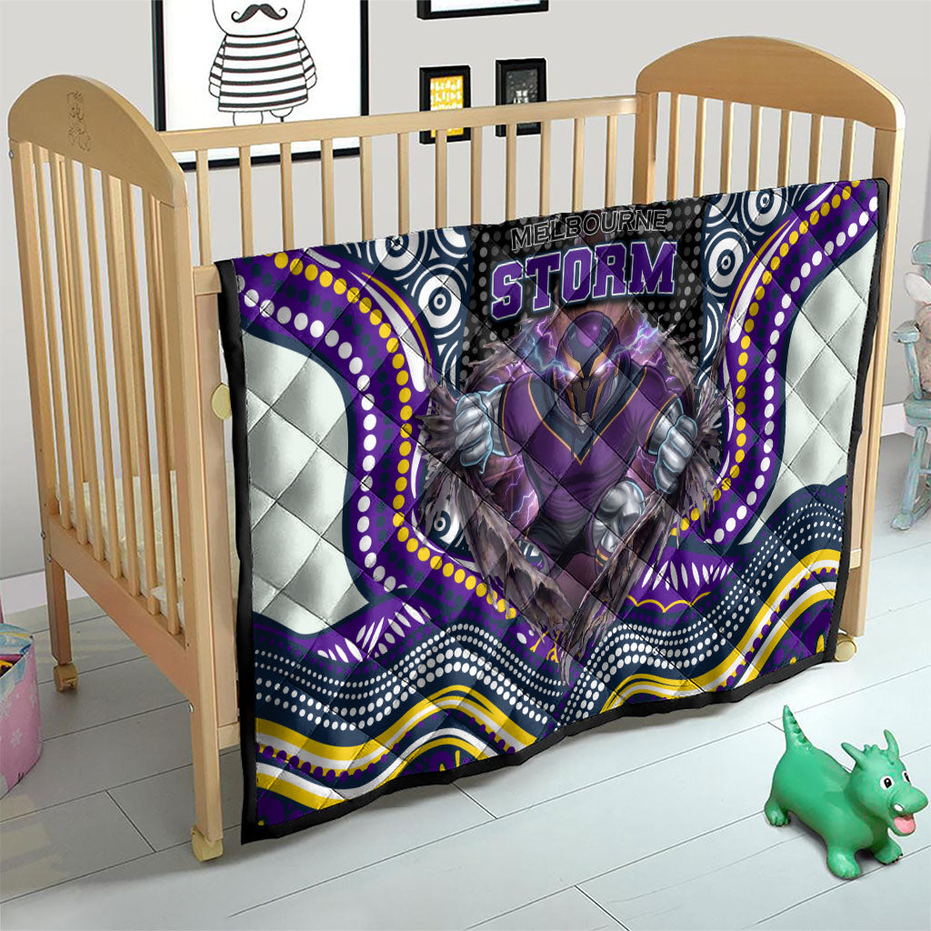Melbourne Storm Quilt The Scream of Lightning Eyes - Indigenous Dot Ripping Effect