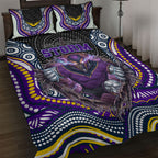 Melbourne Storm Quilt Bed Set The Scream of Lightning Eyes - Indigenous Dot Ripping Effect
