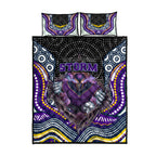 Melbourne Storm Quilt Bed Set The Scream of Lightning Eyes - Indigenous Dot Ripping Effect