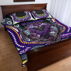 Melbourne Storm Quilt Bed Set The Scream of Lightning Eyes - Indigenous Dot Ripping Effect