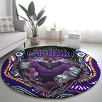 Melbourne Storm Round Carpet The Scream of Lightning Eyes - Indigenous Dot Ripping Effect