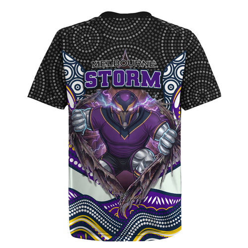 Melbourne Storm Rugby Jersey The Scream of Lightning Eyes - Indigenous Dot Ripping Effect