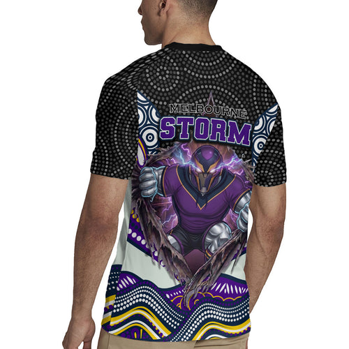 Melbourne Storm Rugby Jersey The Scream of Lightning Eyes - Indigenous Dot Ripping Effect